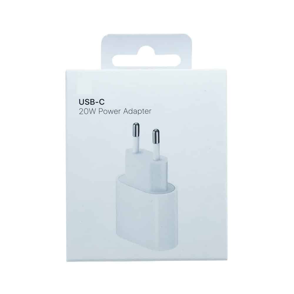Adaptador de Energía Rápida de 20W acompañado de Cordón Lightning para dispositivos iPhone