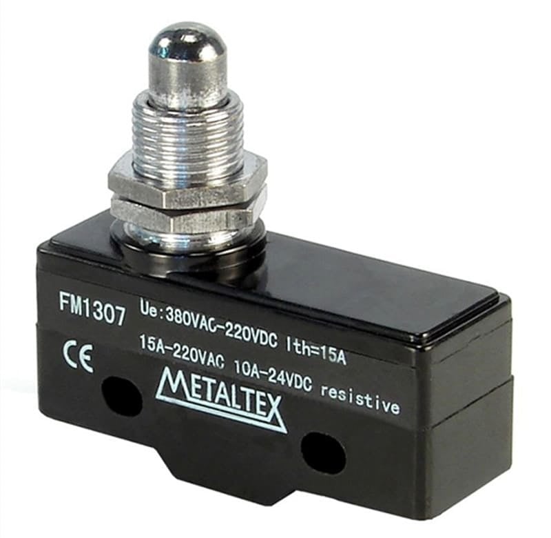 Fines de carrera plástico15A/250VCA SPDT serie FM1 - Pistón corto