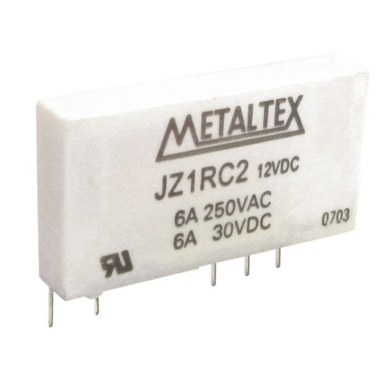 Relé industrial miniatura de potencia bobina DC SPDT hasta 6A serie JZ - 24VDC - D: AgNi dorado (30mohm máx)