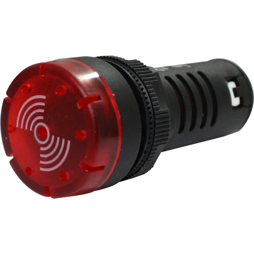 Zumbador buzzer con piloto plástico 22mm serie BZ - Rojo - 220VAC/DC