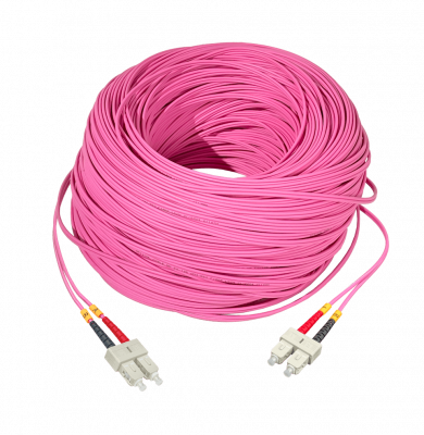 JF4CC200. LSZH 200mt SC-SC OM4 MultiModo MM Duplex Jumper Fibra 50/125um 3mm