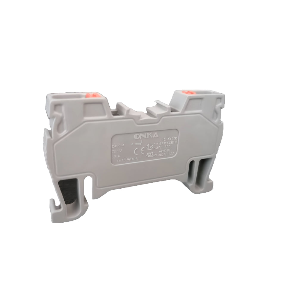 Bloque de conexión de 4mm² con sistema de inserción directa para carril DIN – Onka