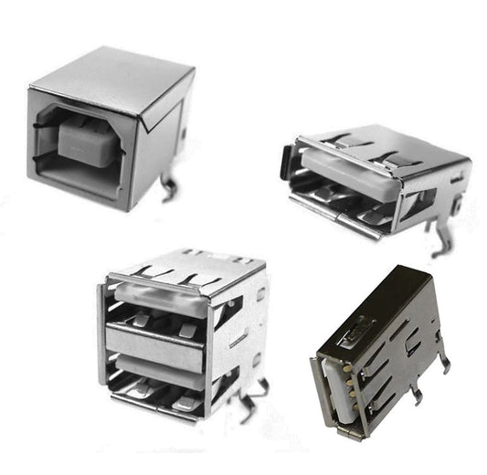 Conectores USB para PCB - Tipo A hembra 90° doble