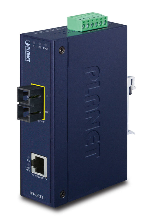 Conversor de Medios Industrial 10/100Base-TX a 100Base-FX - 2 Km