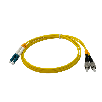 JFSLF1. Cable puente de fibra óptica monomodo dúplex LC-FC de 1 metro, núcleo/revestimiento 9/125 µm, con cubierta LSZH
