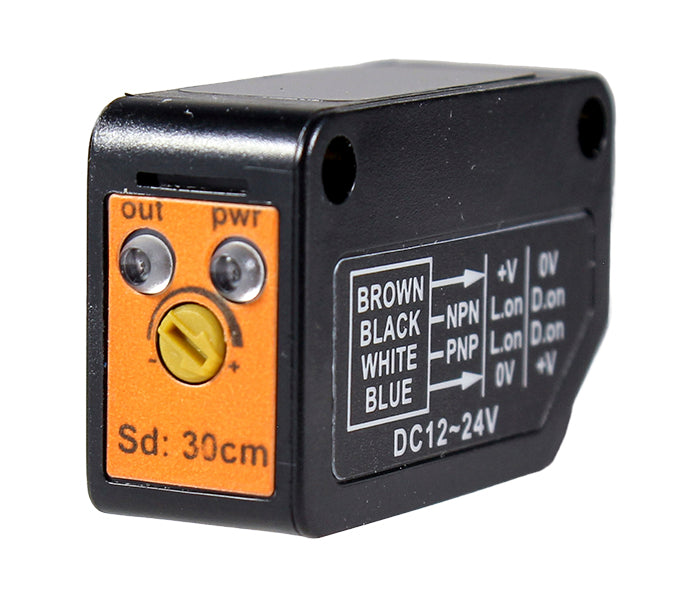 Sensor fotoeléctrico difuso 30cm de distancia grado IP65 serie PAD
