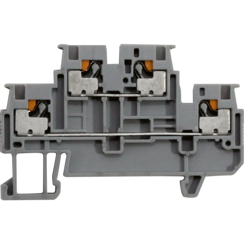 Bornera riel din 1.5mm² 17.5A libre mantenimiento Push-in BP1 - 2 vías - Gris