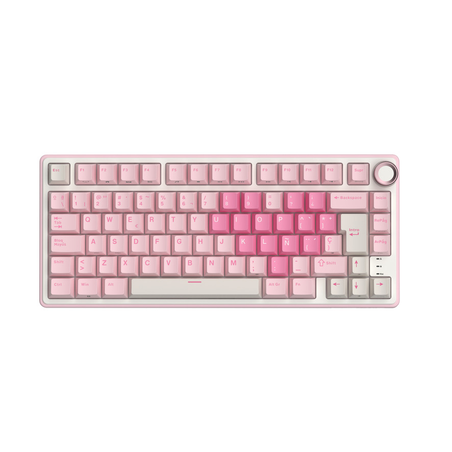 Teclado Mecánico Rosa RK R75 Melodía Rosada en Español con Iluminación RGB e Intercambio en Caliente
