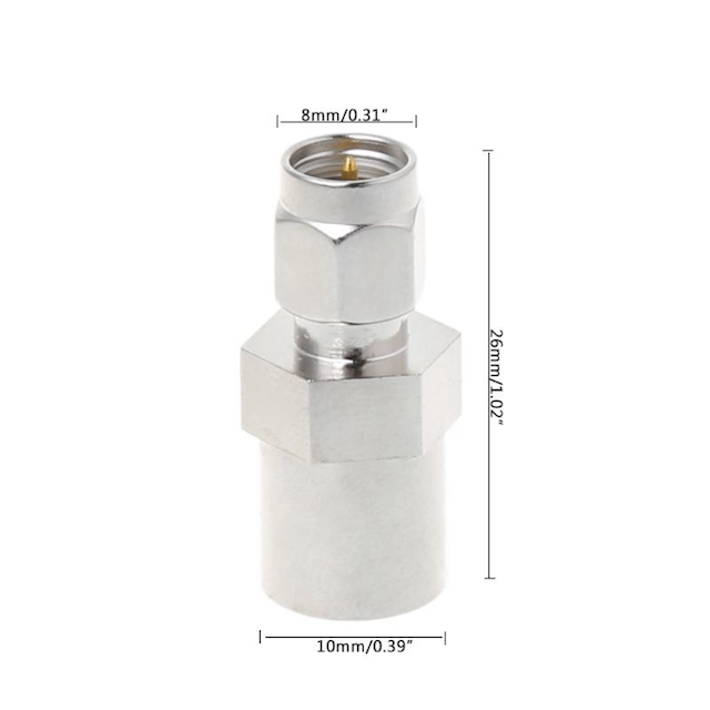 GMSM. Acoplador FME-Macho a SMA-Macho Adaptador 26mm de Longitud 0-200MHz