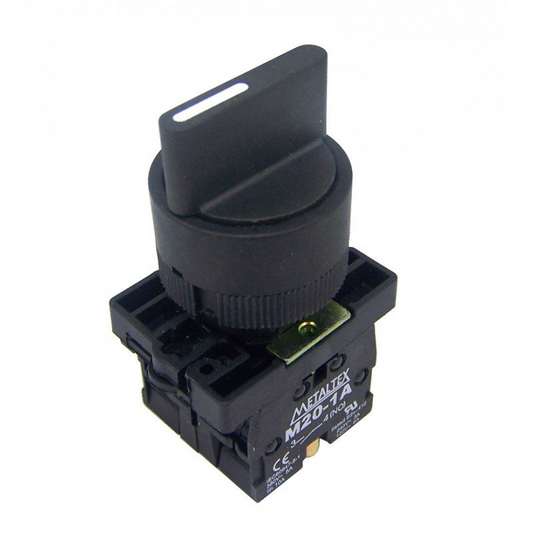 Selectora plástica knob corto 2 posiciones con retorno DIR. 45G - 2NA