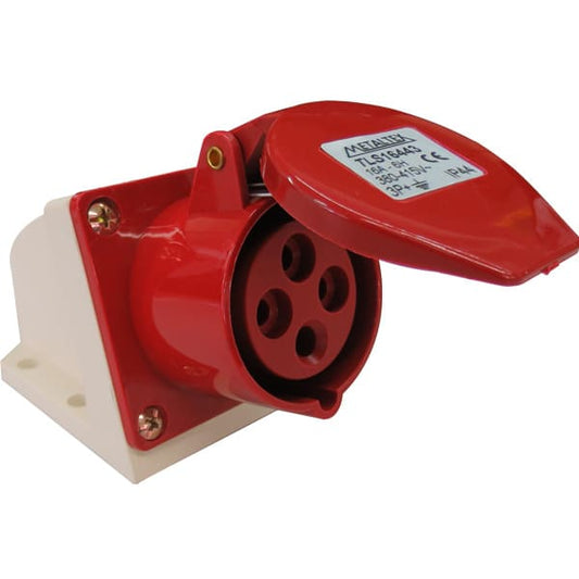 Enchufe industrial hembra sobrepuesto 380 a 415VAC 16 a 125A serie TLS - 32A - 3P+T