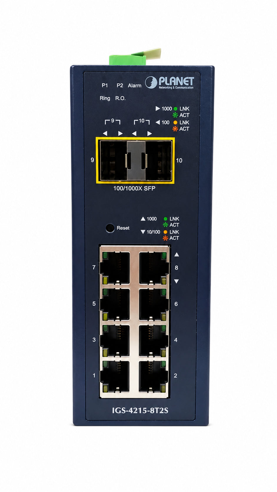 Switch Administrado Industrial L2/L4 de 8 Puertos 10/100/1000T + 2 Puertos 100/1000X SFP