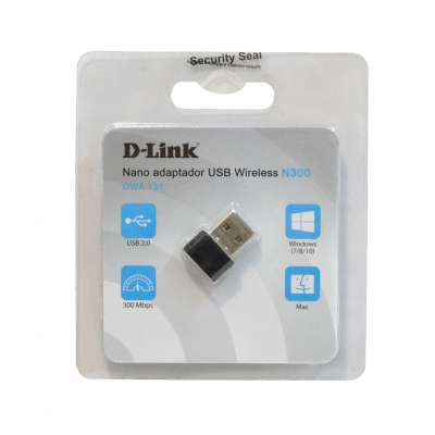 DWA-131 D-LINK N300 Adaptador Inalámbrico USB2.0 B-G-N 300mbps 1-Conector USB-AM
