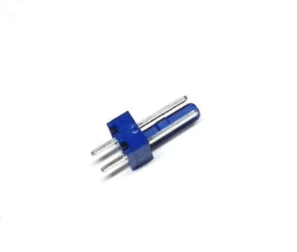 Lote de 100 Conectores Polarizados Azules Tipo Macho con 2 Terminales de Configuración Recta