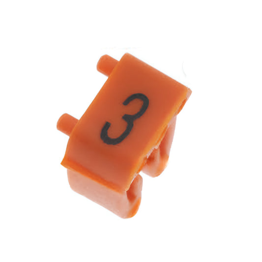 Lote de 10 Etiquetas Identificadoras de Conductor Modelo 3 Naranja 1.5 a 2.5mm² – Onka