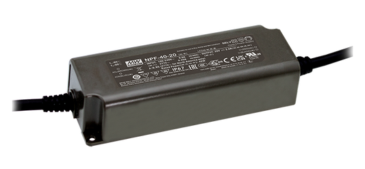 Driver LED plástico voltaje PFC IP67 40W NPF-40 - 20V