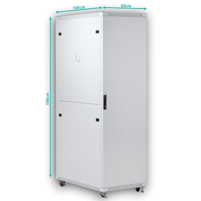 URK42-10V UBIQUITI Armario acristalado 42U 1000mm 100cm de profundidad Bastidor Blanco con ventilación