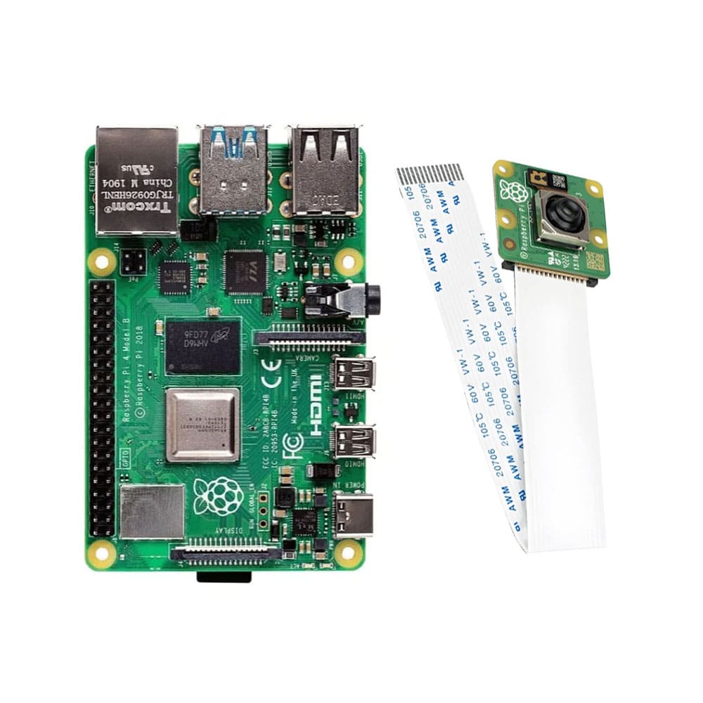 Conjunto Raspberry Pi 4 con Memoria RAM de 4GB e Incorporación de Módulo Fotográfico Versión 3