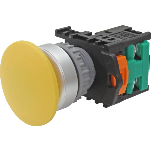 Pulsador momentáneo tipo hongo plástico IP65 22mm 1NA Serie TN2 - Negro