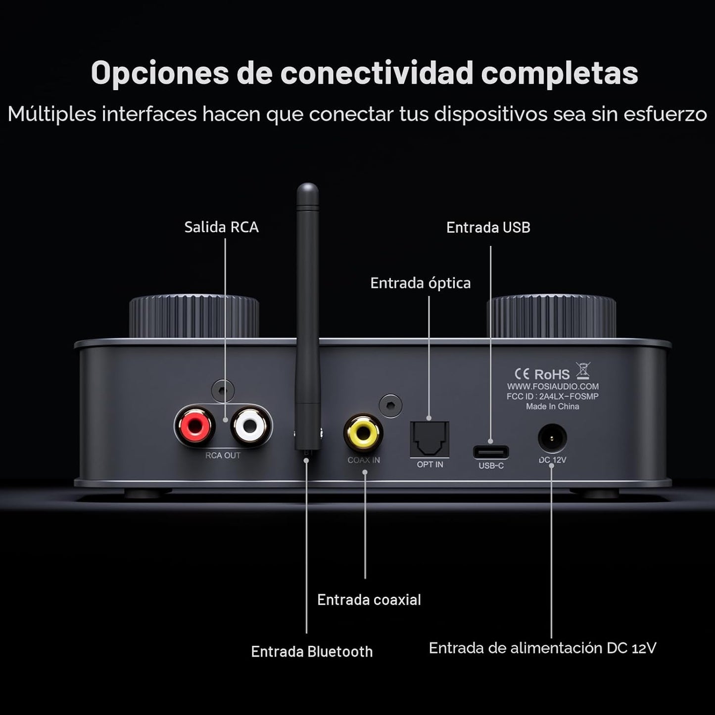 Procesador Conversor DAC Audífonos de Alta Fidelidad USB-C Inalámbrico – Fosi Audio K7