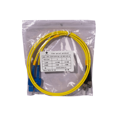 JFSTC1. Cable puente de fibra óptica monomodo SM dúplex ST/UPC a SC/UPC de 1 metro, 9/125 µm, diámetro 3 mm