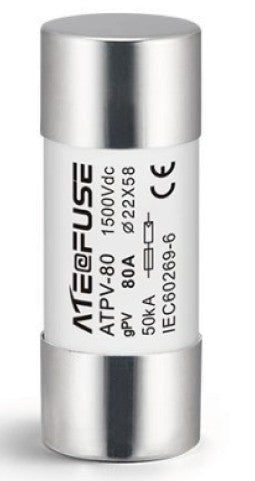 Fusible 22x58mm 1500VDC marca AITE Fuse - 80A