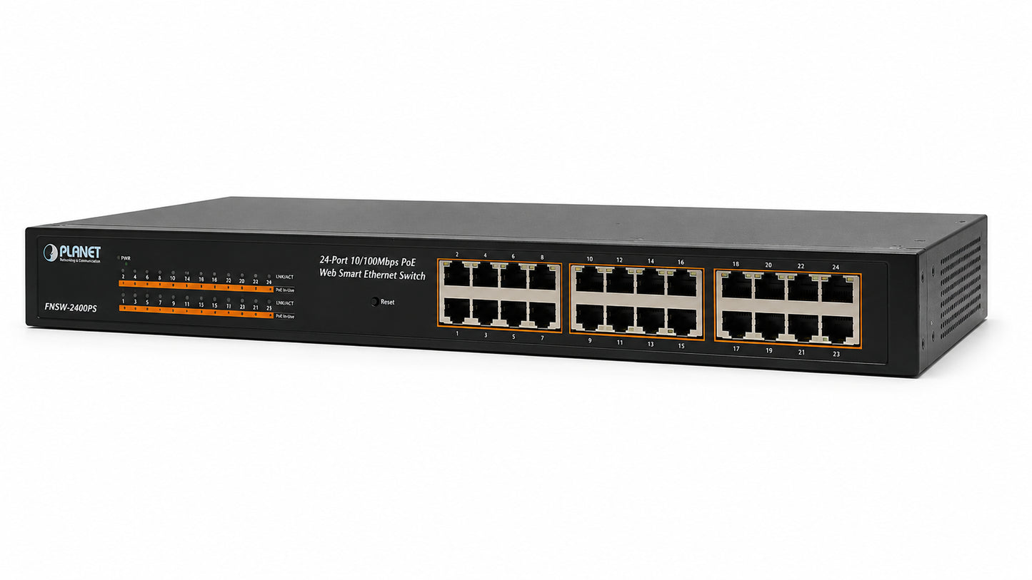 24-Port 10/100Mbps PoE Web Smart Ethernet Switch (Descontinuado)