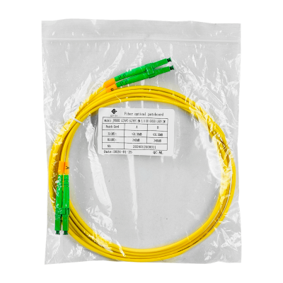 JFSBB2. Cable puente de fibra óptica monomodo dúplex SM de 2 metros LC/APC a LC/APC, diámetro 3.0 mm, núcleo/revestimiento 9/125