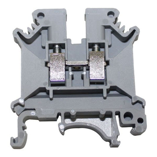 Bornera riel din 4mm² con tornillo de fijación Serie BS 32A - 4 vías - Gris