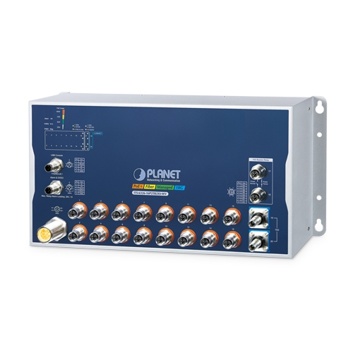 Conmutador Ethernet Gestionado ITS-6326-16P2TB2XS-WV Industrial L3 de 16 Puertos 10/100/1000T 802.3at PoE+ M12 + 2 Puertos 10GBASE-T M12 Bypass + 2 Puertos 10G Q-ODC Con Entrada de Voltaje Dual de 24-110 VCC