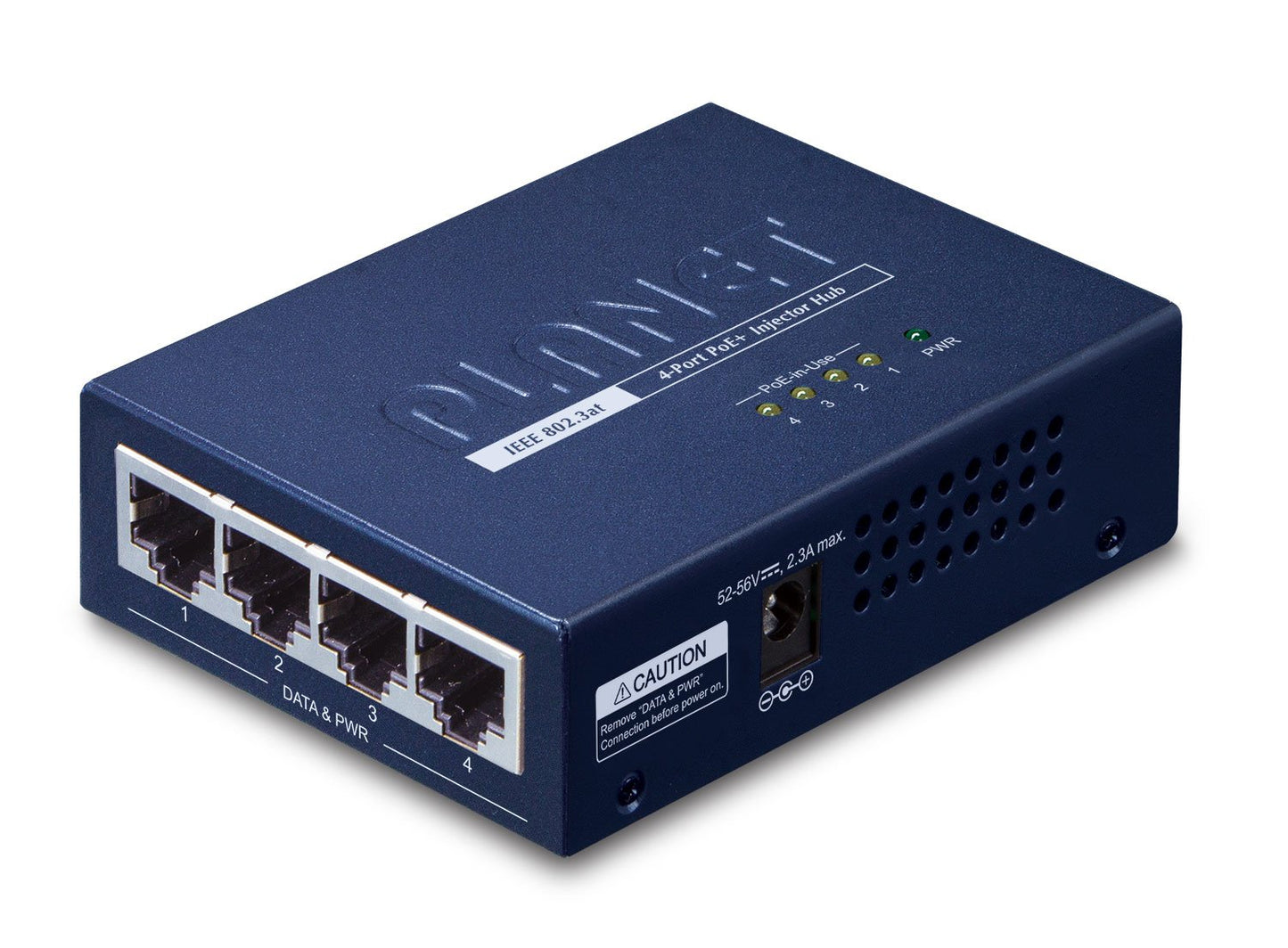 Concentrador Inyector Gigabit IEEE 802.3at Power Over Ethernet Plus de 4 Puertos