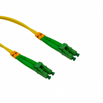 JFSBB2. Cable puente de fibra óptica monomodo dúplex SM de 2 metros LC/APC a LC/APC, diámetro 3.0 mm, núcleo/revestimiento 9/125