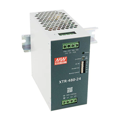 Fuente de Poder Industrial DIN Rail Mean Well XTR-480 – 480W AC/DC Ultra Slim - 12V