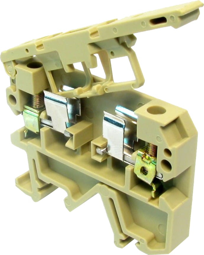 Bornera portafusible riel din 4mm² 6.3A fusible 5x20mm 5x25mm Serie M - Piloto LED 380VAC/DC