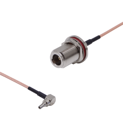 CA-NH9M. Cable coaxial con conector N hembra a CRC9 de 13 centímetros