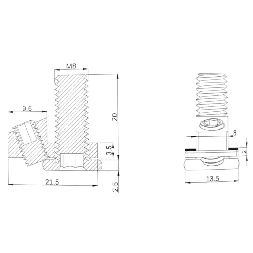 Acoplador de conductor central perfil Tslot 30 mm