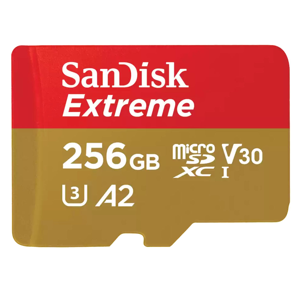 Tarjeta MicroSDXC 256GB Sandisk Extreme U3 A2 V30 4K UHD2 Velocidad de Lectura 190MB/s Velocidad de Escritura 130MB/s