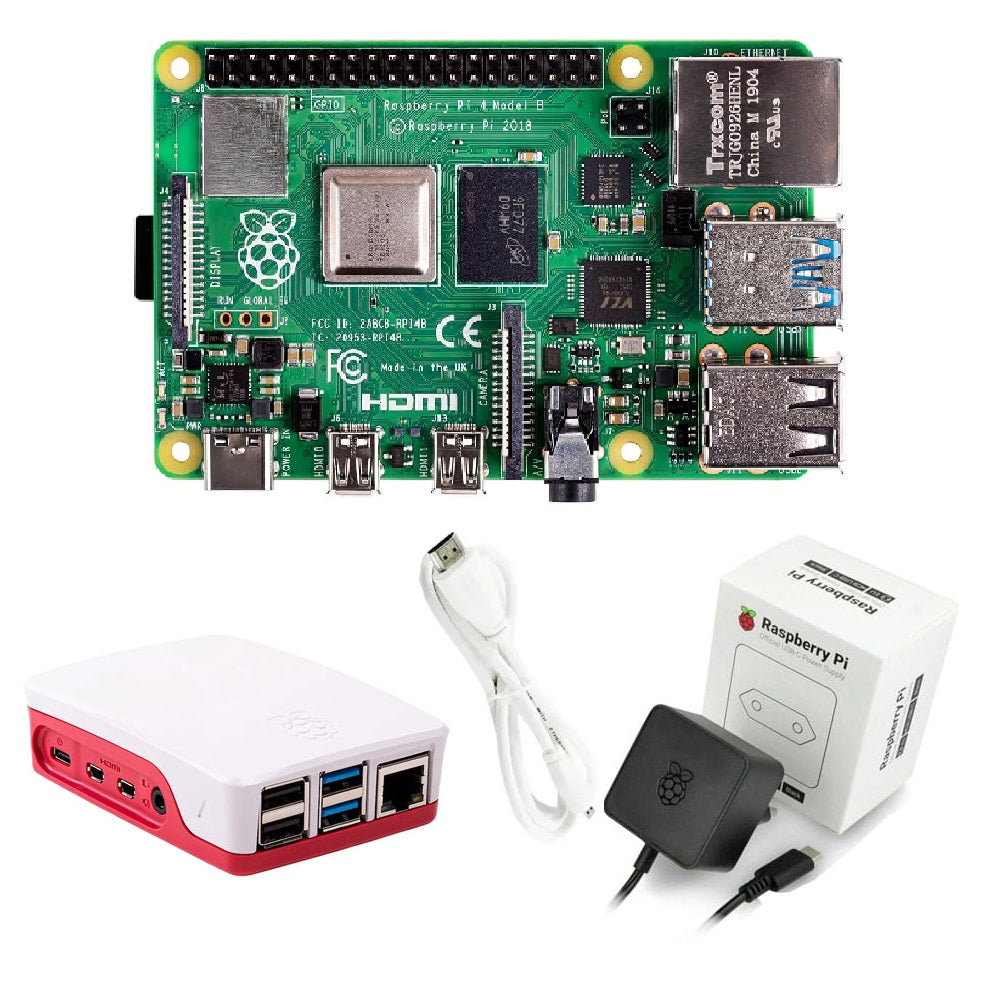 Paquete Raspberry Pi 4 de 3GB de memoria RAM con complementos auténticos