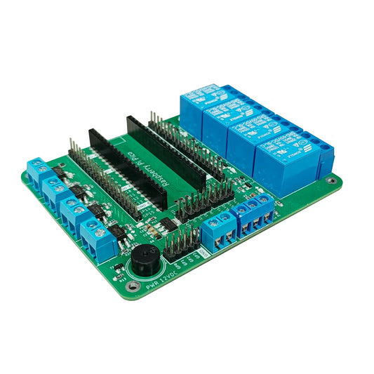 RPI Pico IO – Módulo de Ampliación Industrial para Raspberry Pi Pico que incorpora Relevadores, Comunicación RS-485, Aislamiento Óptico y Alarma Sonora