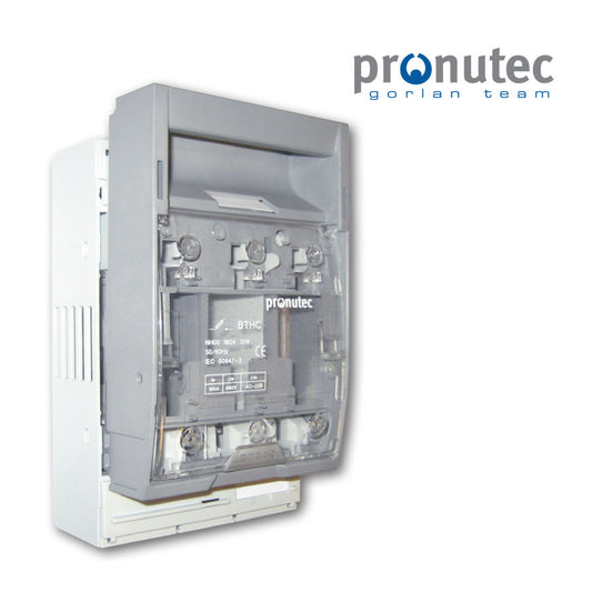 Base desconectable en carga para fusibles NH00 y NH000 160A max , 3 polos, fijación busbar (Seccionador fusible)