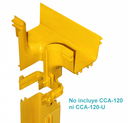 CCA-120-TV Derivación en T Vertical Amarilla 120x100mm PC+ABS LSZH Macho