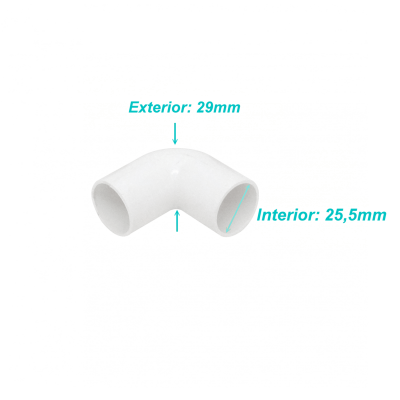 PVC25-CK LINKCHIP 25mm Curva Pequeña para Conducto PVC Blanco