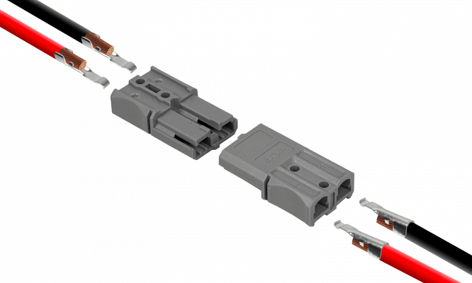 BTAA40 conector Anderson SB40 de 40 amperios 5mm dos unidades color gris terminales de enchufe macho