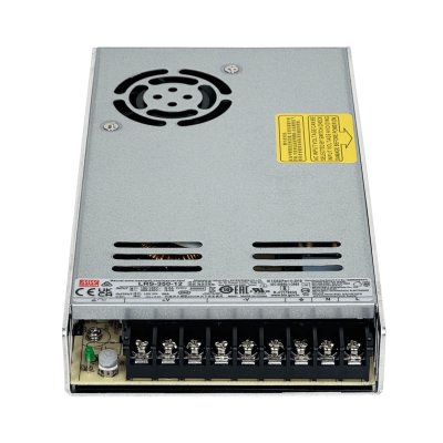 LRS-350-12 MEANWELL Fuente Alimentación 350W Salida 12V 29A Gabinete Metálico Regleta c/Ventilador