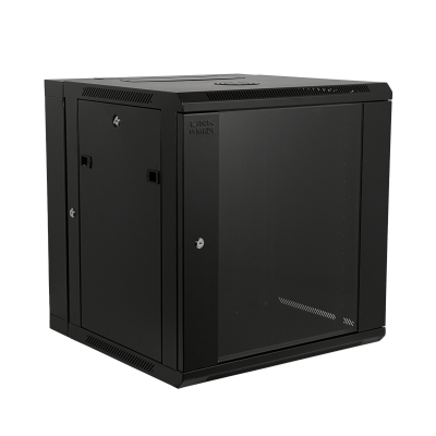 RKD12-6L LINKMADE ARMARIO 12U BASCULANTE DOBLE BISAGRA 60CM DE PROFUNDIDAD NEGRO INCLUYE 2U