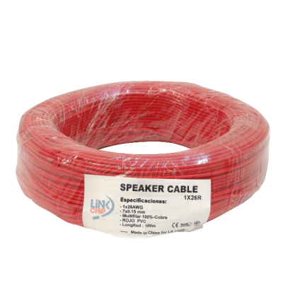 1X26R Rojo 1x26awg Cobre 0,13mm2 100 metros Alambre Conductor Aislado PVC 7x0,15mm