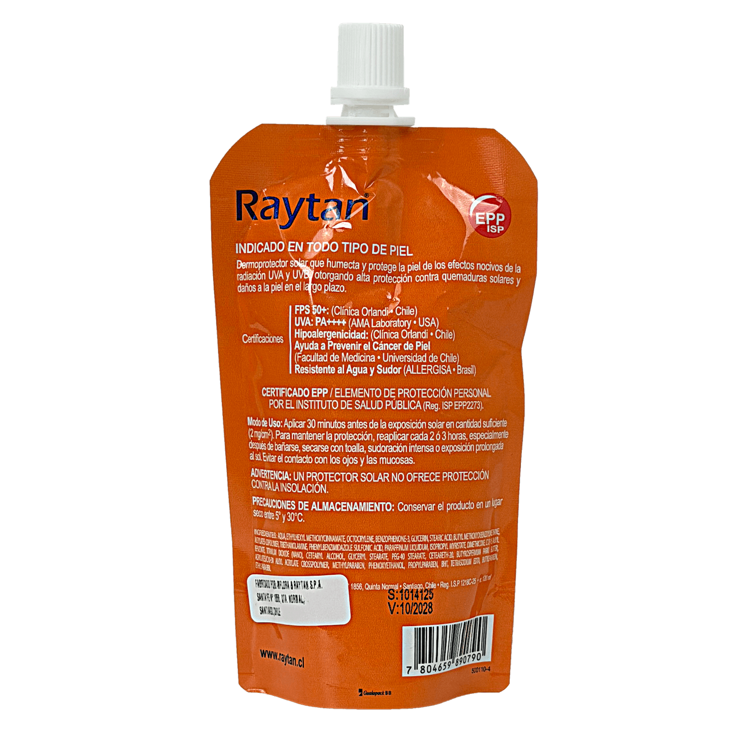 PROTEC-SOL-120 RAYTAN Protector Solar 120ml FPS 50+ UVA/UVB Bloqueador Profesional