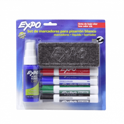 SHAPI-KIT EXPO Set Borrador y 4 Marcadores Borrables Negro Azul Rojo Verde para Pizarra 1929180