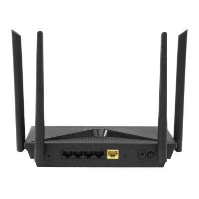 DIR-2150. Enrutador inalámbrico D-LINK AC2100 de doble banda con 1733 Mbps en 5 GHz, 300 Mbps en 2.4 GHz, 4 antenas fijas, 4 puertos LAN Gigabit y 1 puerto WAN.