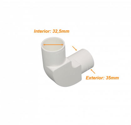 PVC32-CT LINKCHIP 32mm Codo con Tapa para Tubo PVC Blanco